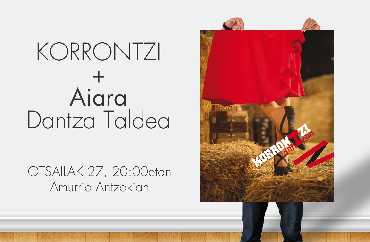 Aiara Dantza Taldea Korrontzi taldearekin batera arituko da Amurrio Antzokian