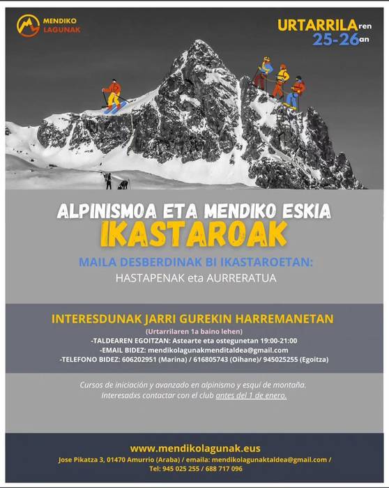 Alpinismo eta mendi eski ikastaroak