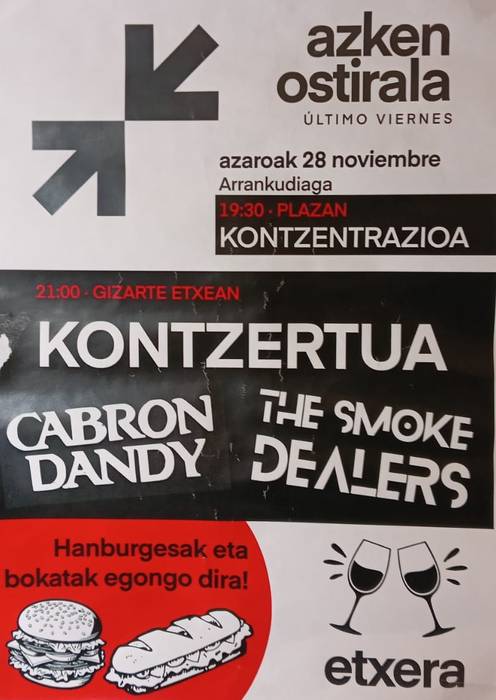 Presoen aldeko elkarretaratzea eta kontzertuak