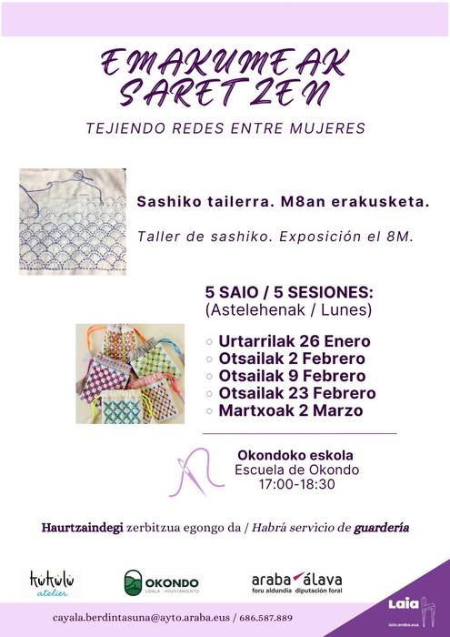 Emakumeak saretzen: Sashiko tailerra