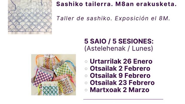 Emakumeak saretzen: Sashiko tailerra