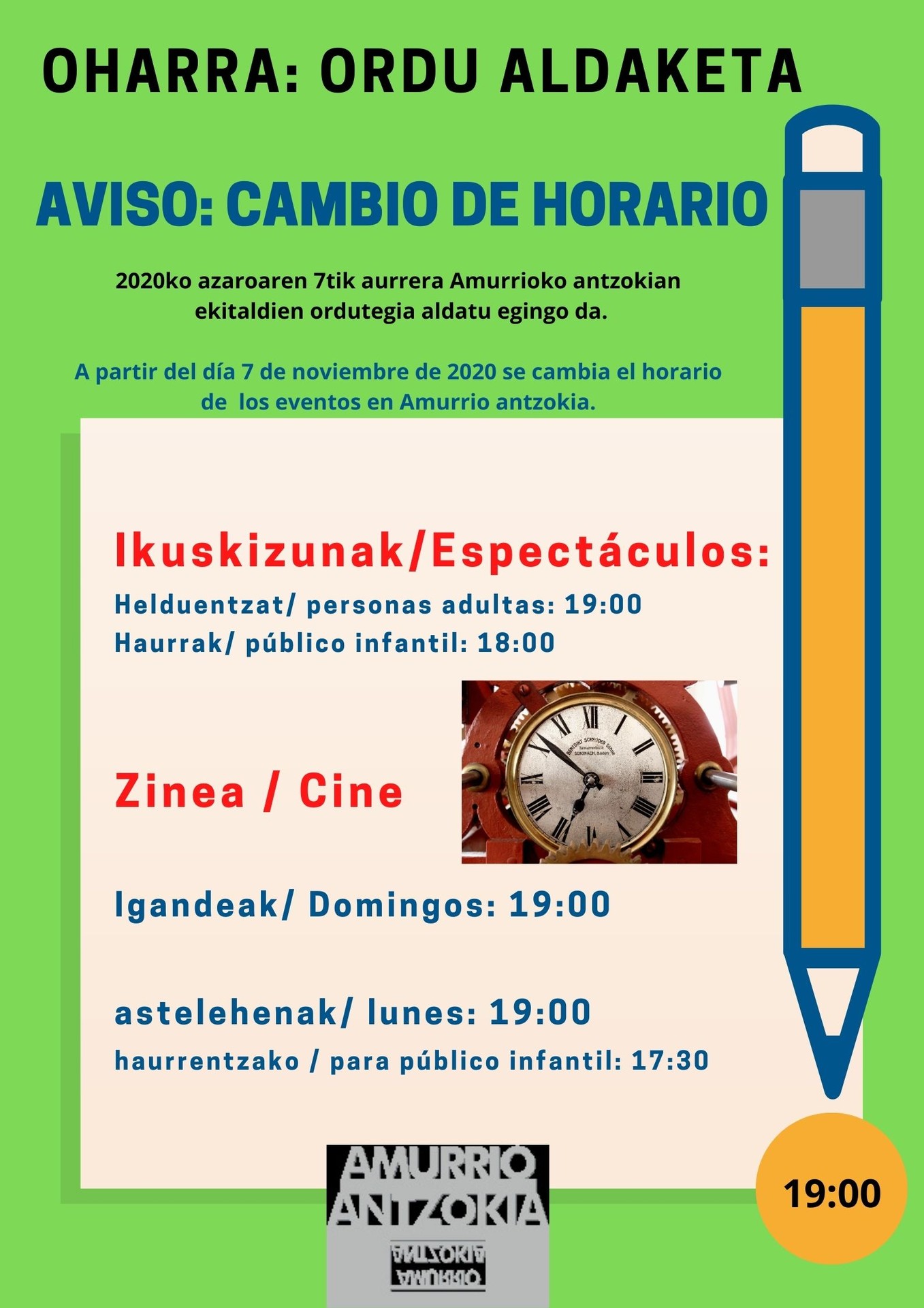 Amurrio Antzokiak Eusko Jaurlaritzak hartutako neurri berrietara egokitu du programazioa