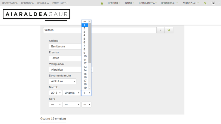 Bilatzaile berria du Aiaraldea.eus atariak