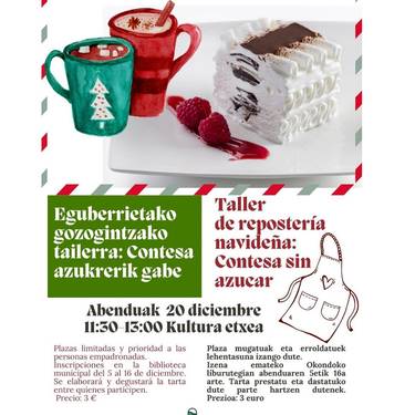 Eguberrietako gozogintza tailerra: Contesa azukrerik gabe