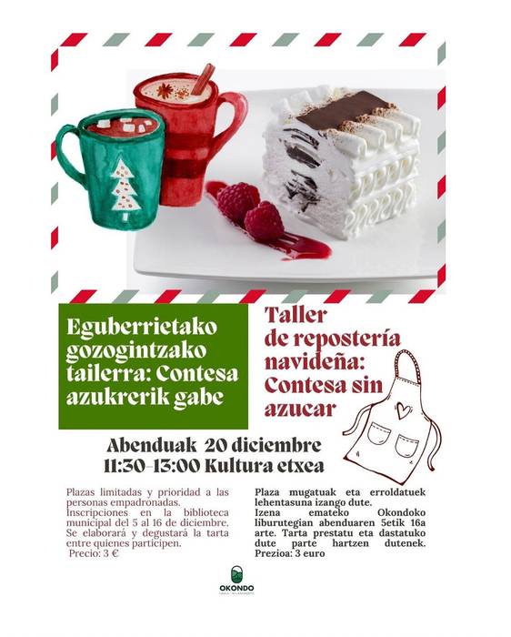 Eguberrietako gozogintza tailerra: Contesa azukrerik gabe