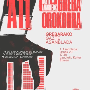Azaroaren 11ko greba orokorra prestatzeko gazte asanblada