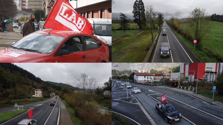 Auto-karabanan zeharkatu dute Aiaraldea, eskualdearen etorkizunaren alde