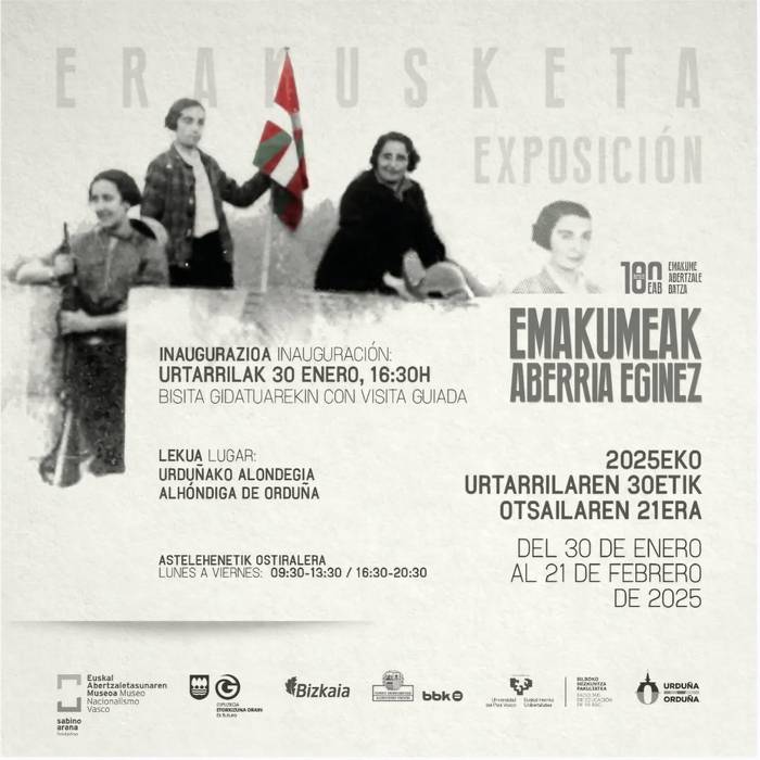 'Emakumeak aberria eginez' erakusketa