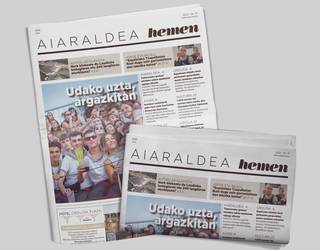 Kalean dago Aiaraldea Hemen hamabostekariaren ikasturteko lehen zenbakia