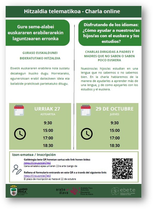 Euskarari buruzko hitzaldi telematikoak