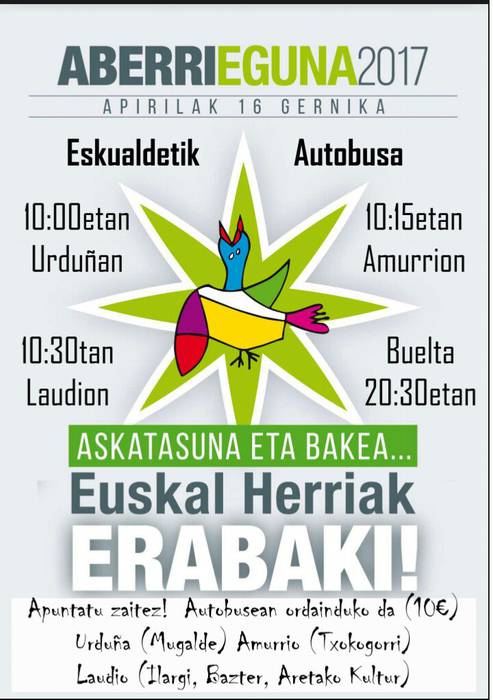 Gernikako Aberri Egunera joateko autobusa