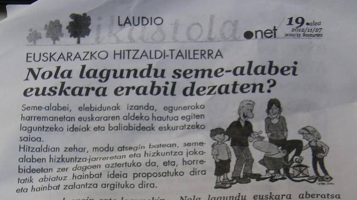 Euskarazko hitzaldia Laudio Ikastolan: "Nola lagundu nire seme-alabei euskara erabil dezaten?"