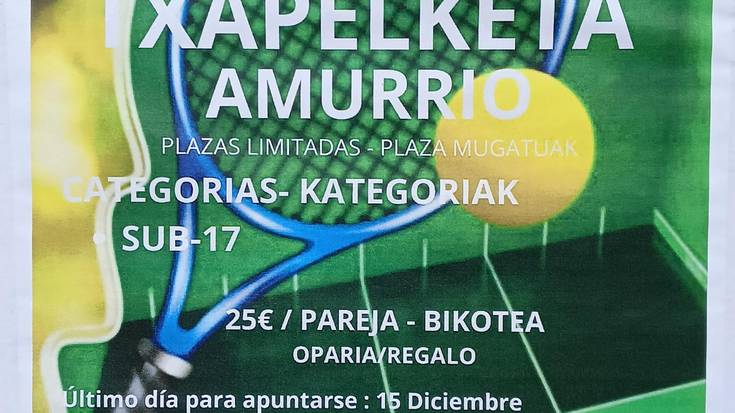 Amurrioko II. Frontenis Txapelketa (Izena emateko azken eguna)