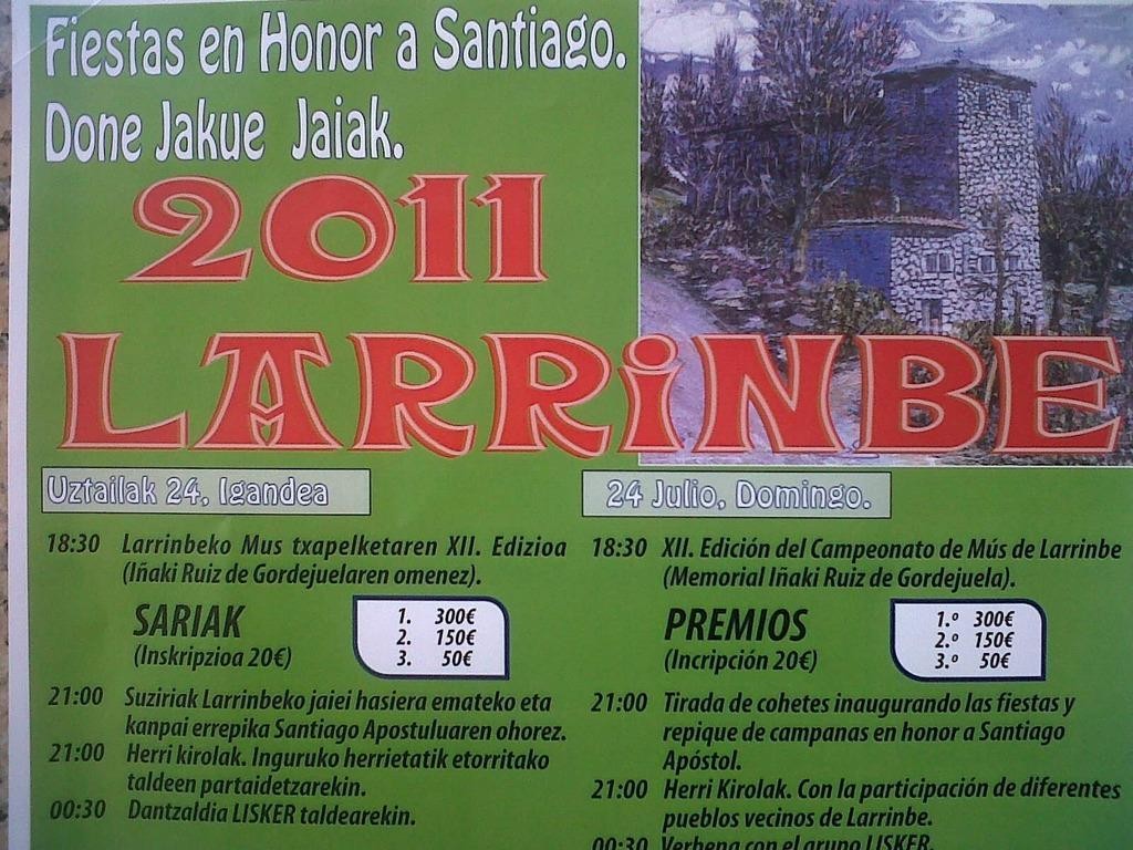 Larrinbek Done Jakue jaiak ospatuko ditu