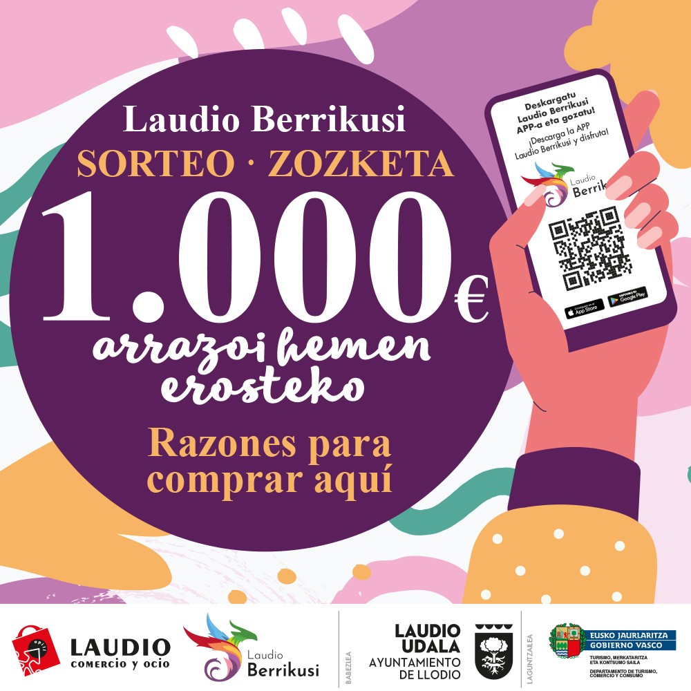 1.000 euroko erosketa bale baten zozketa Laudio Berrikusirekin