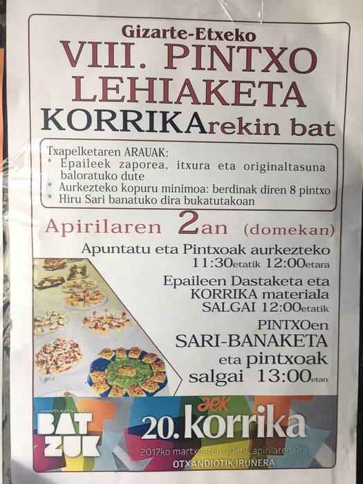 Gizarte Etxeko VIII. Pintxo Lehiaketa