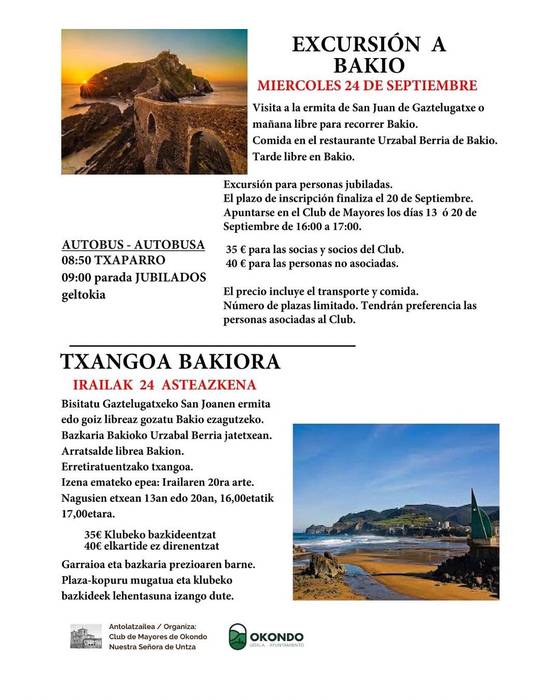 Bakiora txangoa (izena emateko azken eguna)