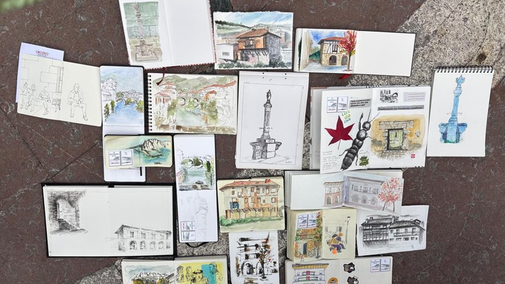 Orozkoko txokoak erretratatu ditu Euskal Herria Sketchcrawl taldeak