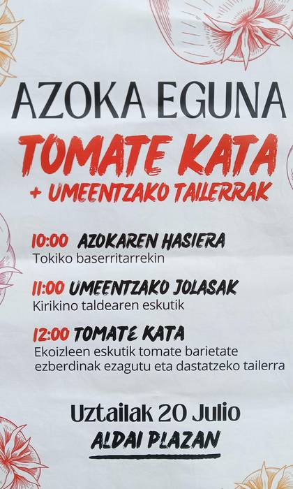 Tomate kata eta haurrentzako jolasak azokan