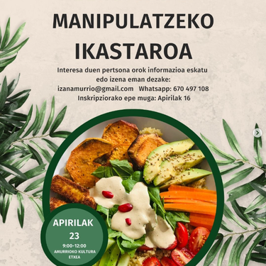 Elikagaiak manipulatzeko ikastaroa