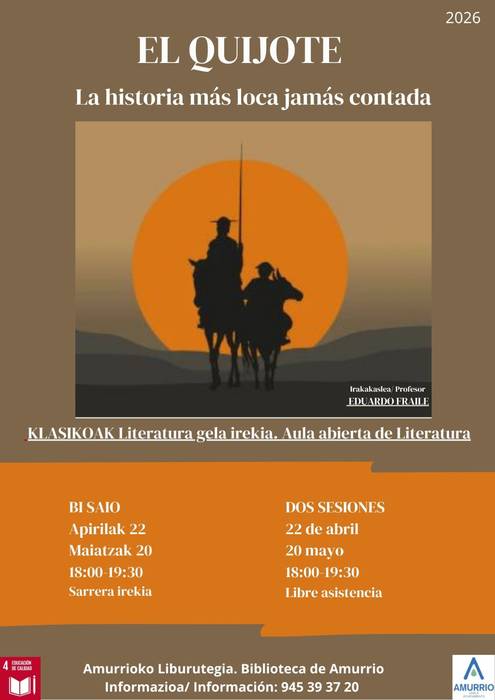 Gela irekia. Literaturaren klasikoak: 'El Quijote'