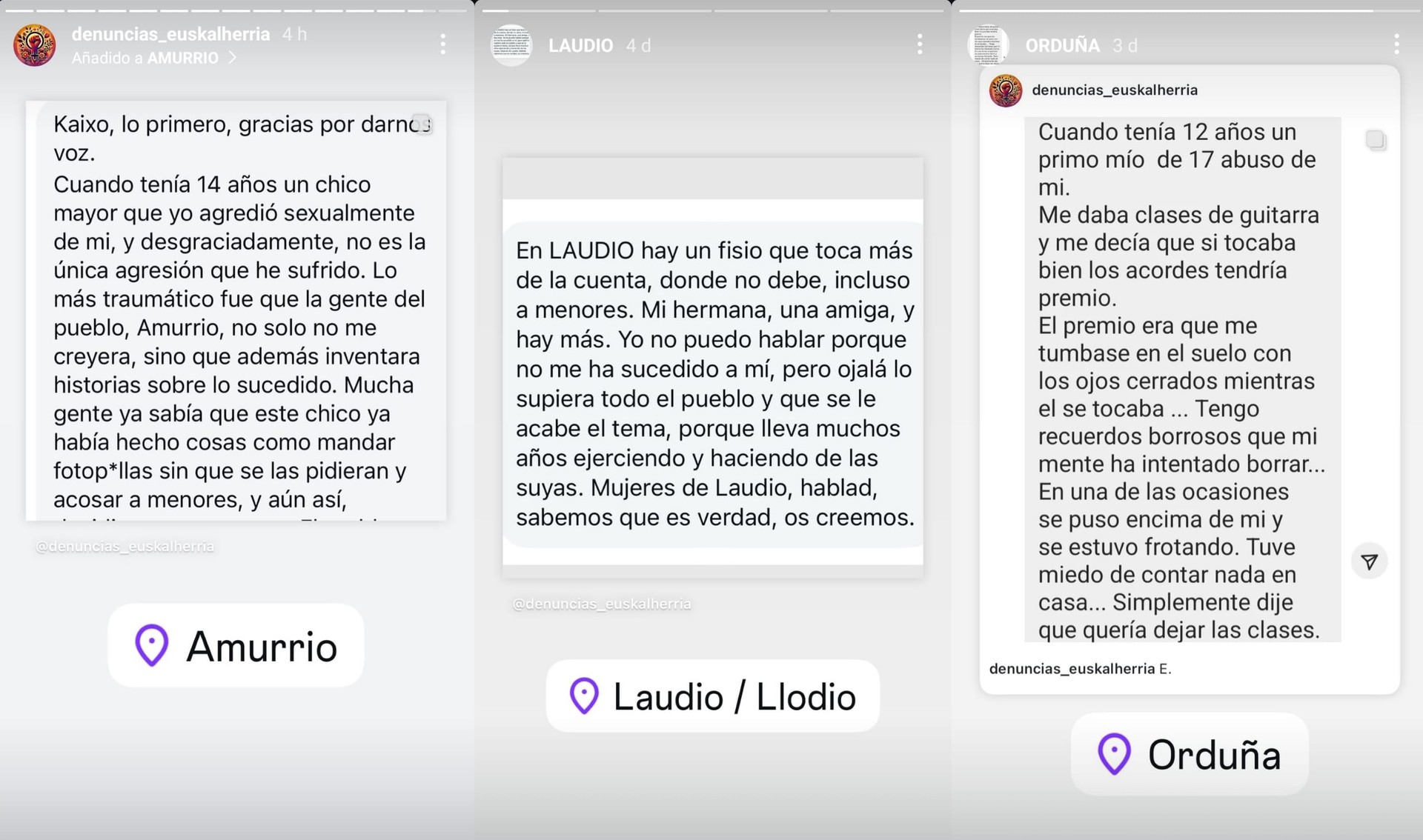 Aiaraldeko hiru eraso matxisten egile salatu dituzte, gutxienez, 'Euskal Herriko salaketak' ekimenaren bidez azken egunetan