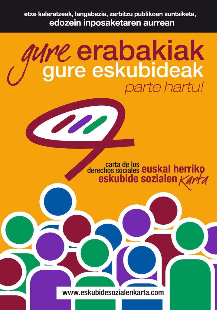Euskal Herriko Eskubide Sozialen Karta aurkeztu eta eztabaidatuko da hilaren 15 eta 29an