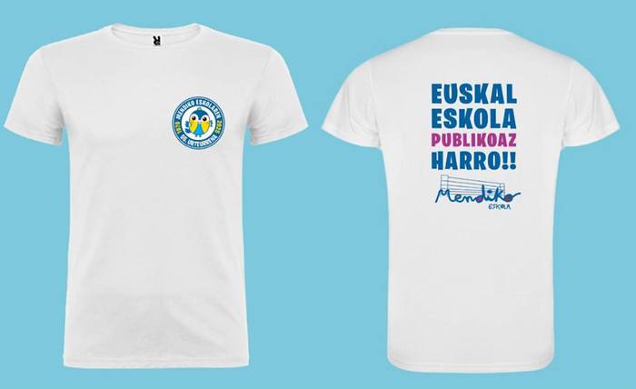 Mendiko Eskolaren 55. urteurrenea ospatzeko kamisetak jarriko dituzte salgai