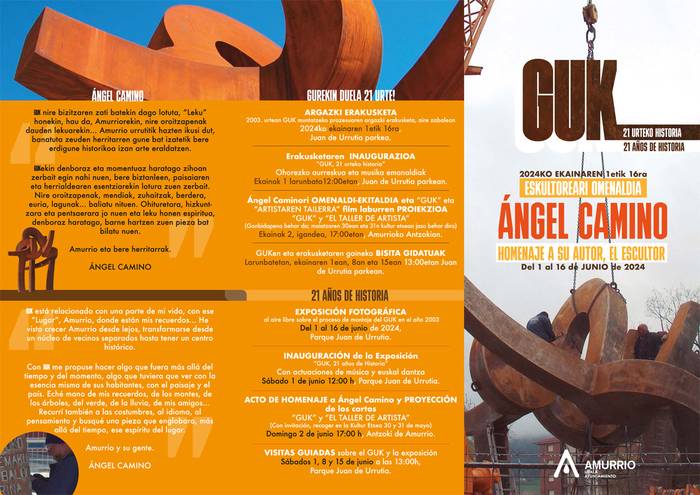 Angel Camino Guk eskulturaren egileari omenaldia: Ekitaldia