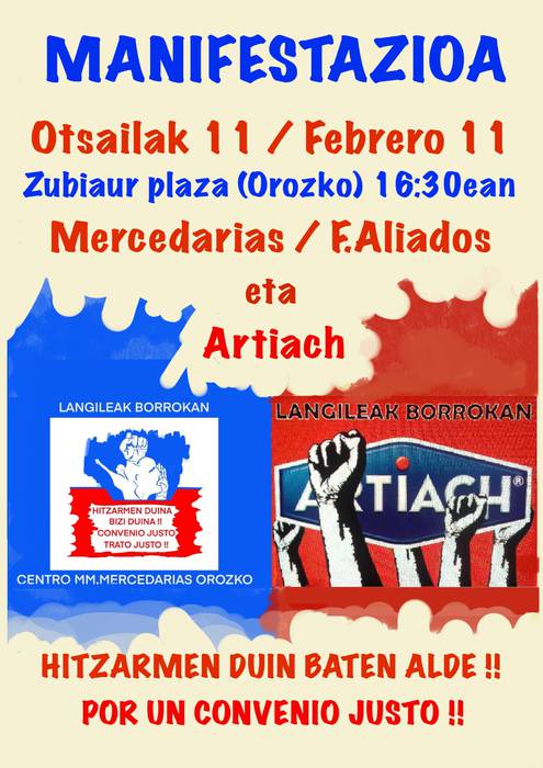 Madres Mercedarias eta Artiacheko langileen manifestazioa