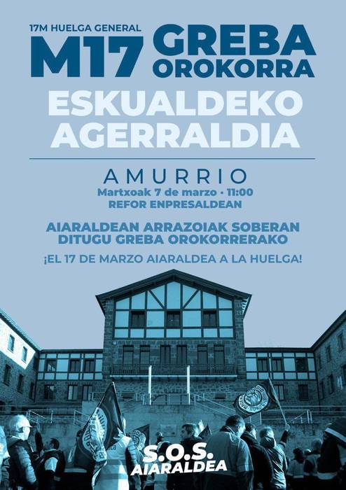 Martxoaren 17ko greba orokorra iragartzeko agerraldia