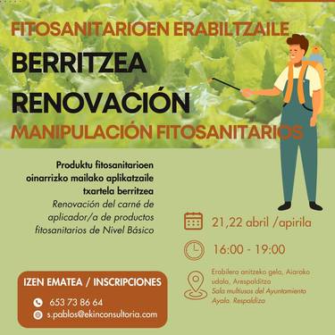 Tailerra: Produktu fitosanitarioen aplikatzaile txartela berritzea