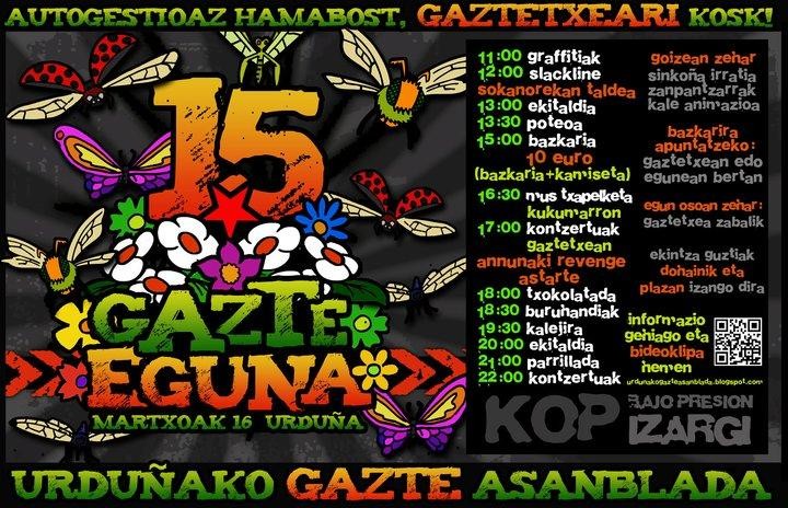Jai giroak eta aldarrikapenak bat egingo dute Gazte Egunean