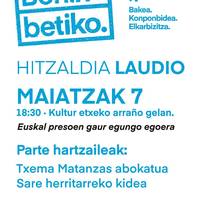 Euskal presoen gaur egungo egoerari buruzko hitzaldia