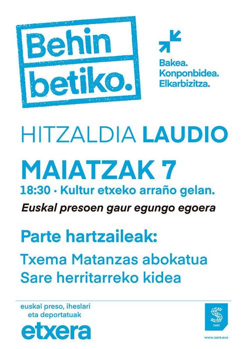 Euskal presoen gaur egungo egoerari buruzko hitzaldia