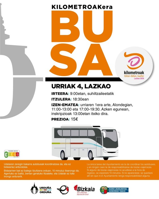 Kilometroak jaira joateko autobusa