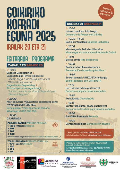 Goikiriko Kofradi eguna: Zapatua