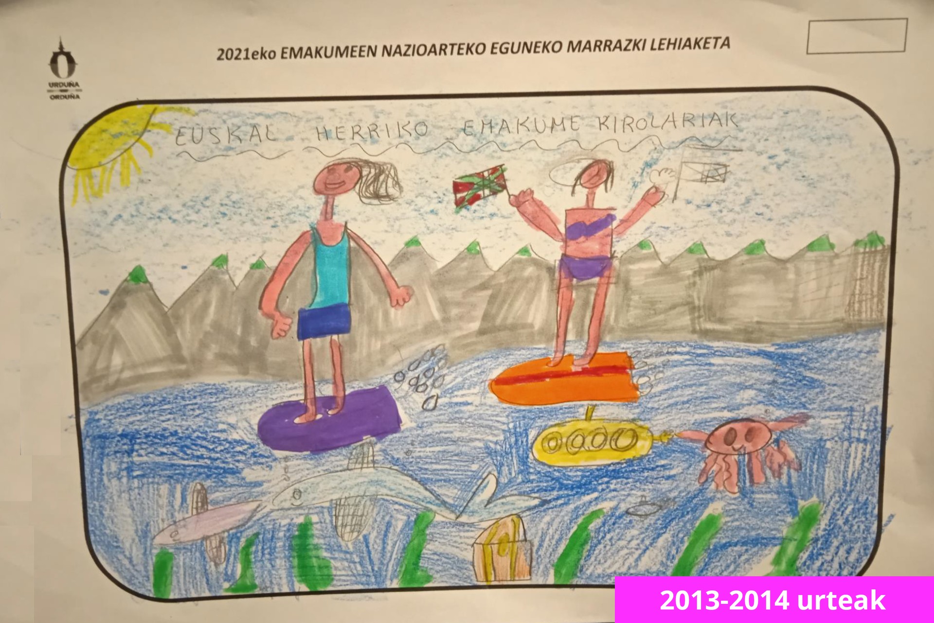 'Euskal Emakume Kirolariak' haur marrazki lehiaketaren obra irabazleak