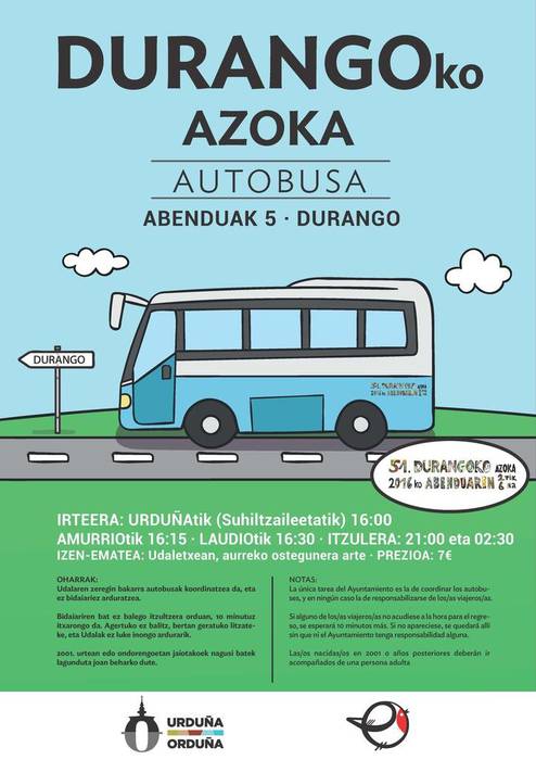 Durangoko Azokara joateko autobusa