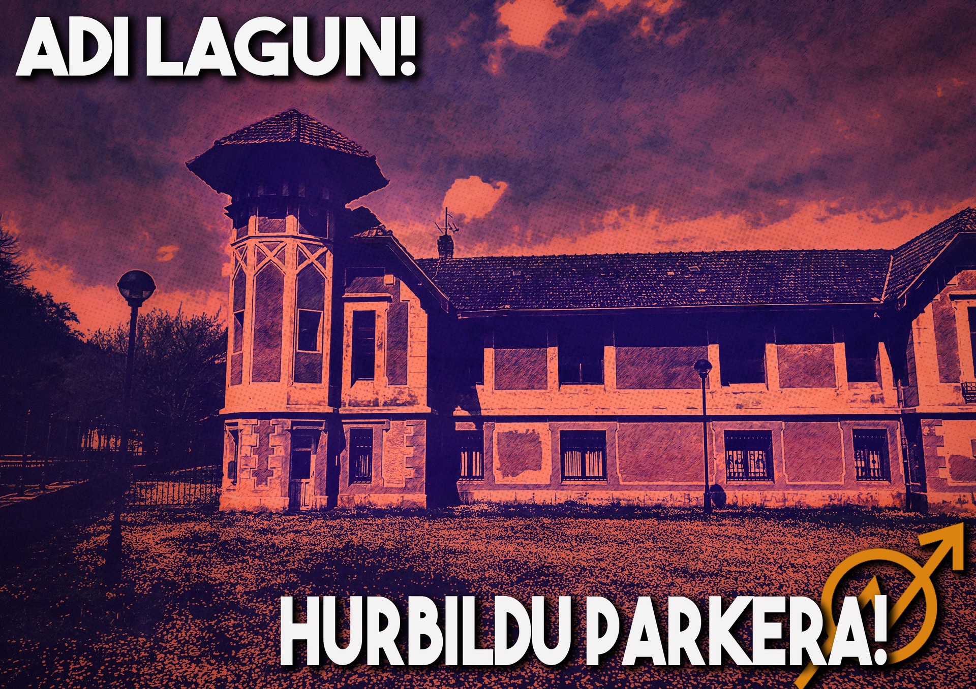 Markesen jauregiko ganbararen zati huts bat okupatu du gazte talde batek, ikasgela bat egiteko