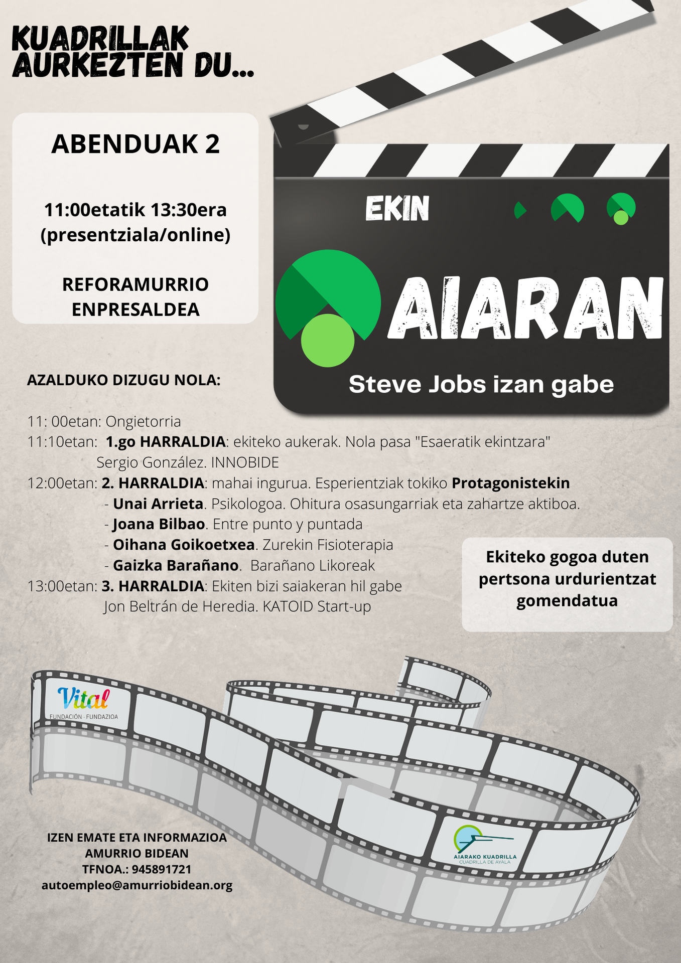 Abenduaren 2an, “Aiaran ekin: nola egin esango dizugu” jardunaldia egingo da Amurrio Bideanen El Reforreko instalazioetan