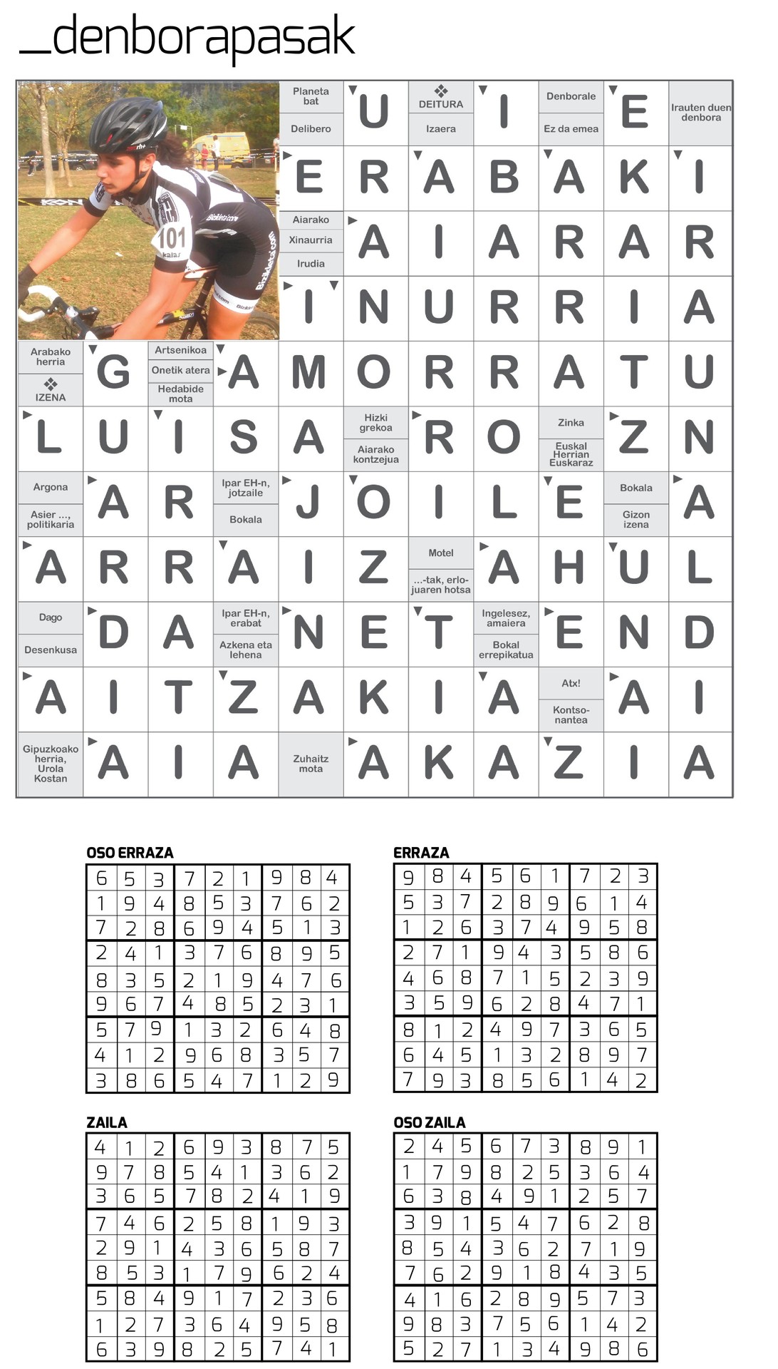 Egunkariaren 45. zenbakiko DENBORAPASEN EMAITZAK