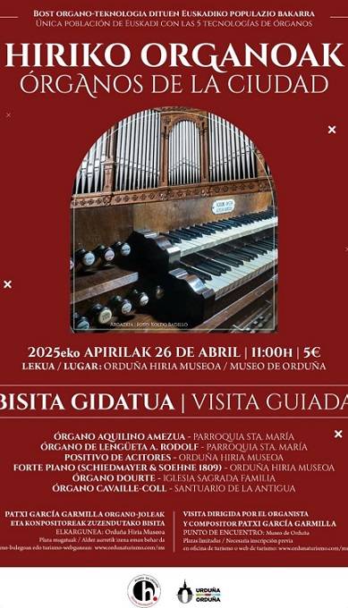 Hiriko organoak ikusteko bisita gidatua