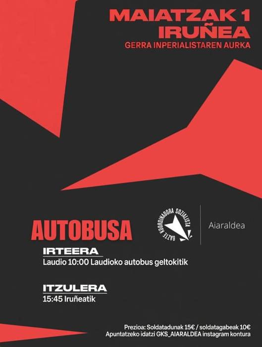 EHSKren manifestaziora joateko autobusa