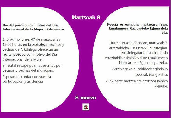 Martxoak 8: Poesia errezitaldia