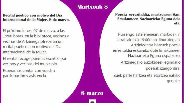 Martxoak 8: Poesia errezitaldia