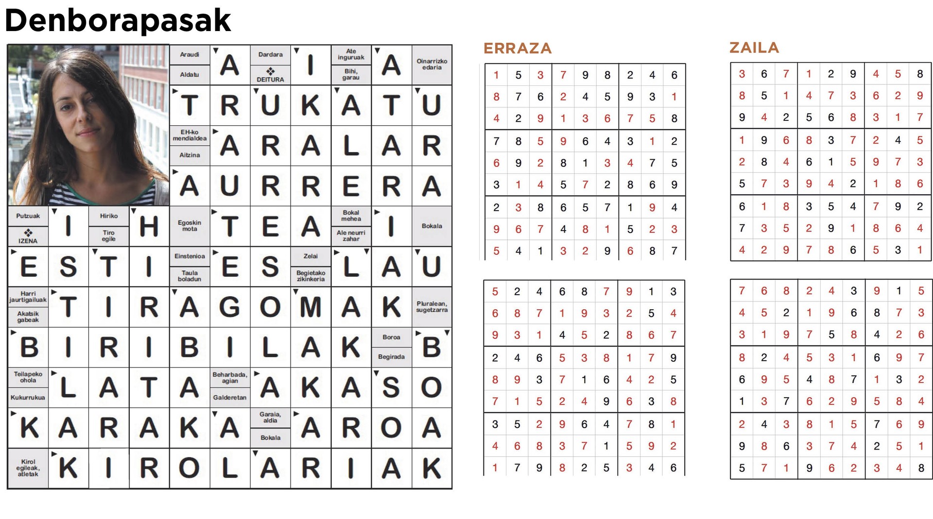 Aiaraldea Hemen hamabostekariaren 86. zenbakiko DENBORAPASEN-EMAITZAK
