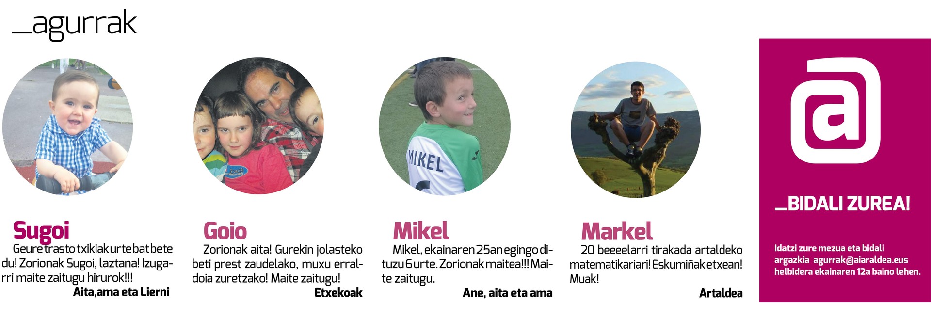 Egunakariaren 35. zenbakiko ZORION-AGURRAK