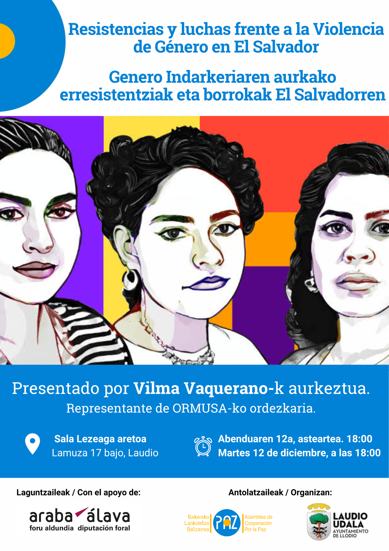 Vilma Vaquerano, ORMUSAko ordezkaria, Laudion izango da El Salvadorreko emakumeek jasaten dituzten genero indarkeriak aztertzeko