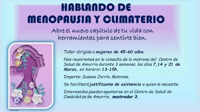 Menopausia eta klimaterioari buruzko tailerra